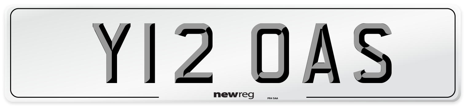 Y12 OAS Number Plate from New Reg